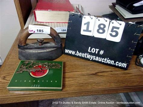Lot 3 Old Metal Iron 1 Lucky Strike Cigarette Box 1 Postcard