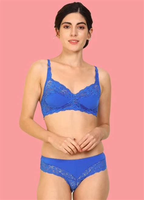 Buy Samvar Women Cotton Bra Panty Set For Lingerie Set Pack Of 1 Color Blue Online At