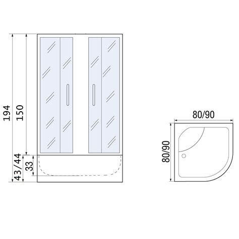 Душевое ограждение River Don 80/43 MT 800x800x1500 мм без поддона ...