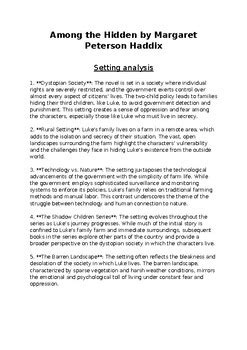 Among the Hidden Literary Analysis and assessment. by Pixie Tools