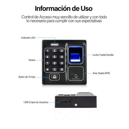 Control Acceso Teclado Clave Huella Dactilar Tarjeta Proximidad Rfid