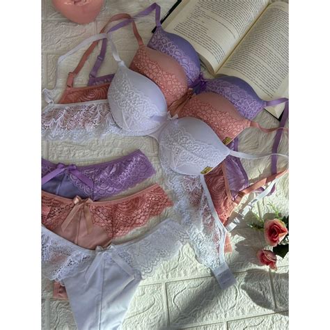Kit Conjunto Feminino Lingerie De Renda Bojo Jane Micro Shopee Brasil