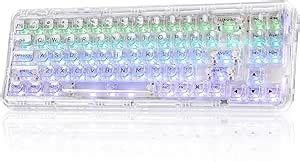 Yunzii X Wireless Hot Swappable Transparent Mechanical Keyboard With Clear Keycaps Layout
