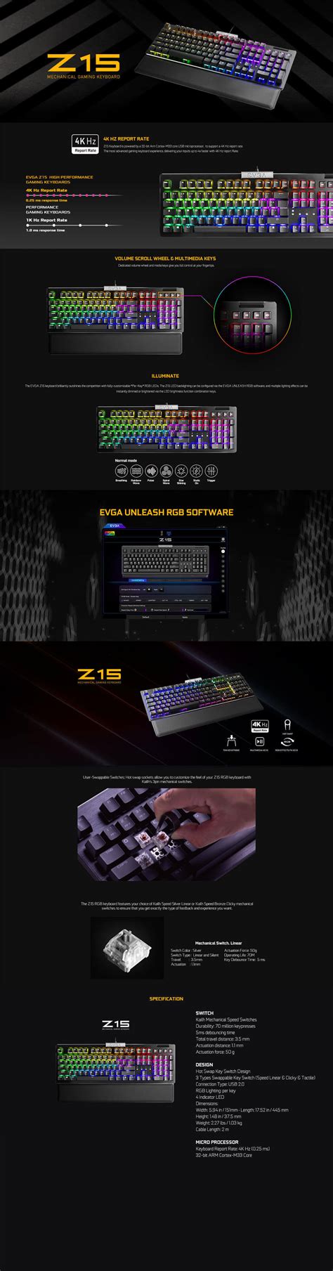Evga Z Rgb Gaming Keyboard Rgb Backlit Led Hot Swappable Mechanical Switches Gi T T
