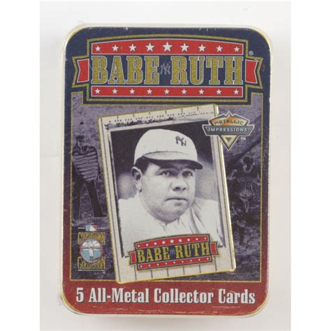 Complete Set Of Babe Ruth Metallic Impressions Embossed Metal Collector Cards In Original