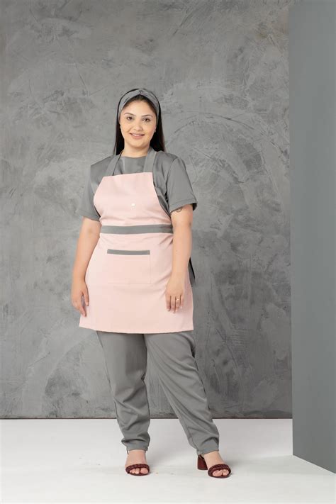 Avental Feminino Colors Nude Cinza Recrieprofissionais