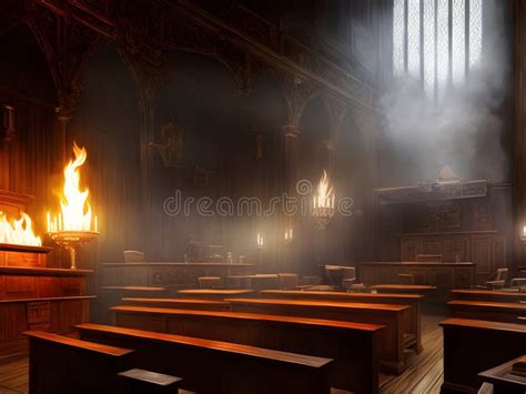 Medieval Courtroom Smoke Abstract Background Seq 2 Of 19 Stock
