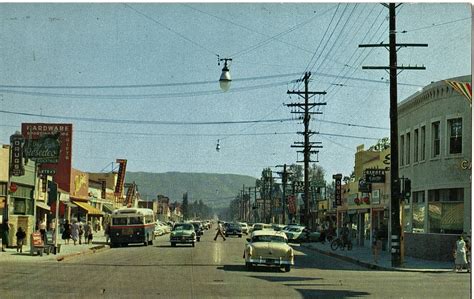Looking South On Sherman Way In Reseda Postcard San Fernando Valley Blog