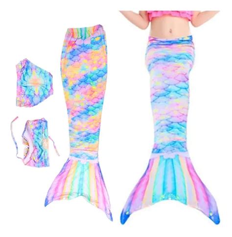 Sirena Cola Y Bikini Ni As Traje De Ba O Set Mercadolibre