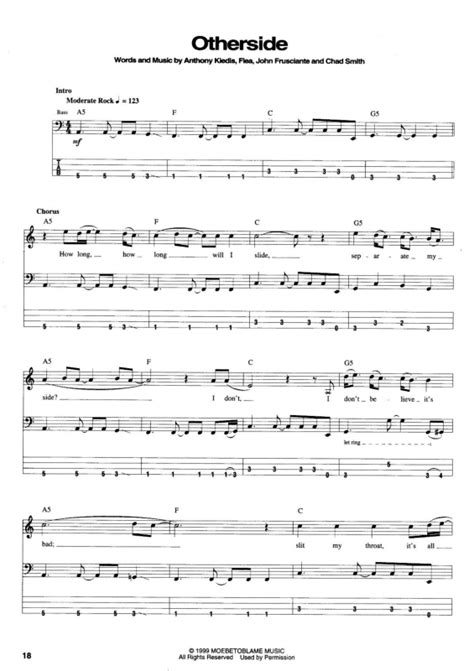 Super Partituras Otherside Red Hot Chili Peppers Cifra