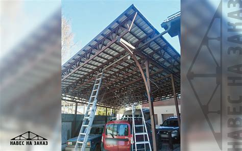 Односкатный навес 6 х 10 с профнастилом в Санкт-Петербурге и области