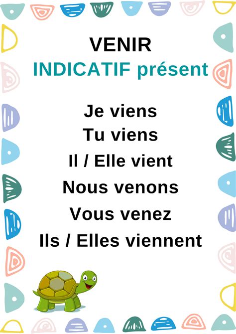 Japprends Le Français La Conjugaison Du Verbe Venir Au Présent De L