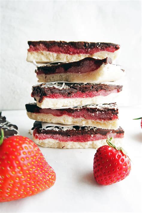 No Bake Chocolate Strawberry Coconut Bars Yay For Food