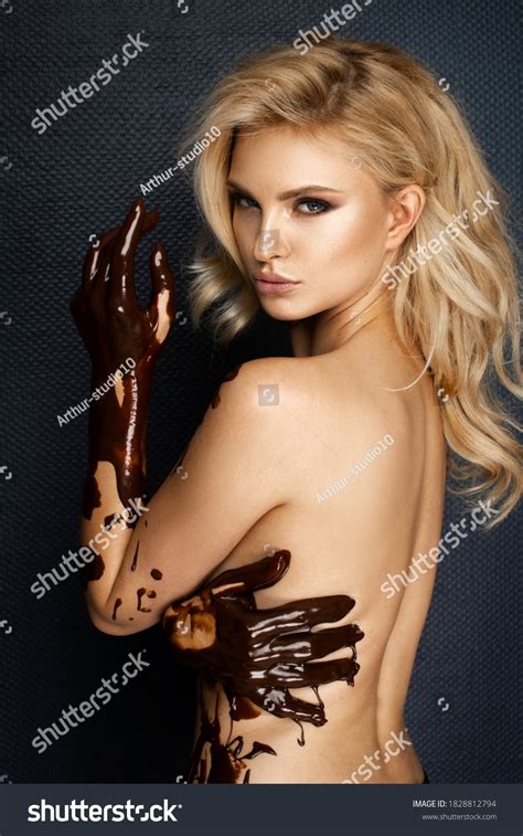Cheerful Nude Woman Eating Chocolate Stock Photo Shutterstock