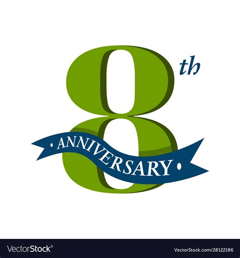 8th anniversary logo 8 years Royalty Free Vector Image