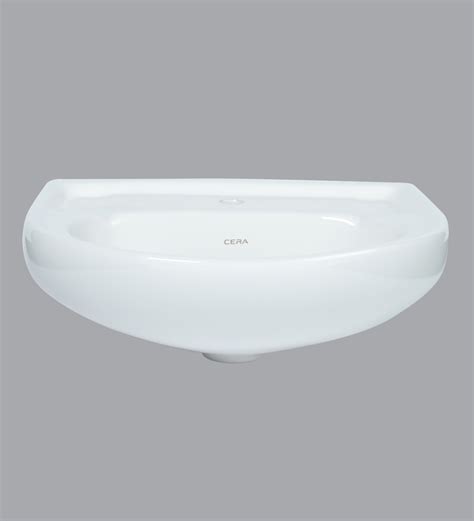 Buy Ceramic U Shape White Wall Mounted Wash Basin H W D