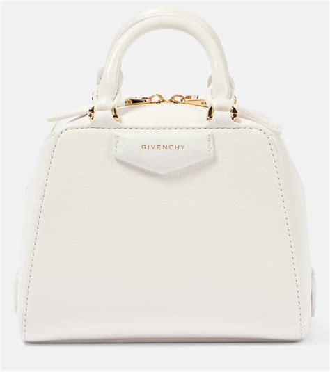 Givenchy Antigona Cube Nano Leather Crossbody Bag White Editorialist