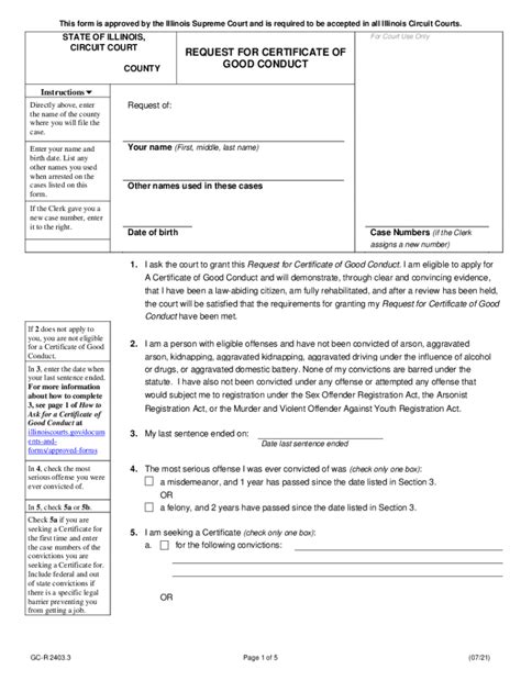 Fillable Online Illinois Standardized Forms Approved Request For