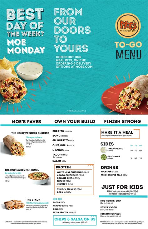 Moes Printable Menu