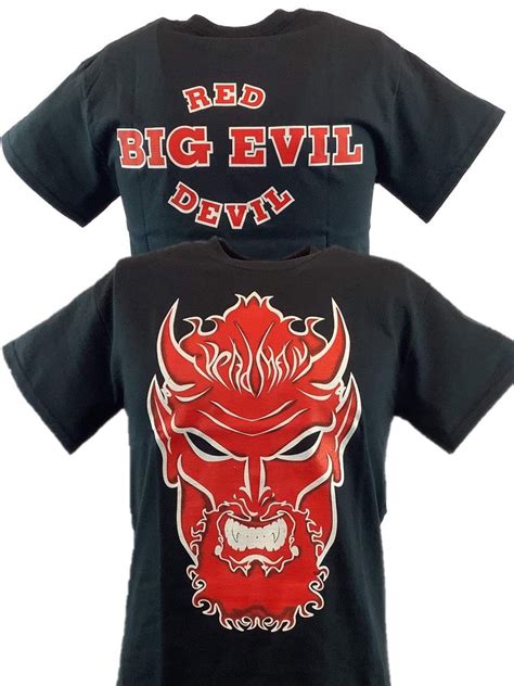 Undertaker Big Evil Red Devil Head Adult Wrestling Mens Black T Shirt