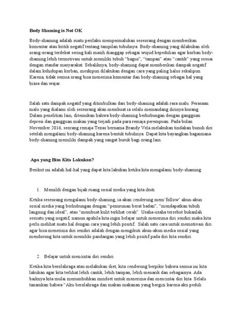 Dampak Negatif Body Shaming | PDF