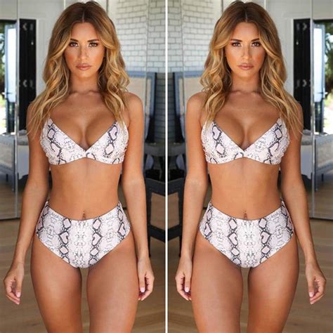 Swim Nwt Snake Printed High Waist Piece Bikini Set Poshmark