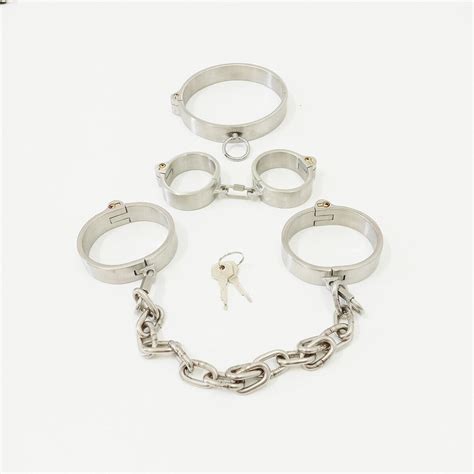 Stainless Steel Handcuff Ankle Cuffs Wrist Cuff Bondage Restraints