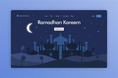 Website Illustration Ramadhan Kareem Graphic By Uppoint Design