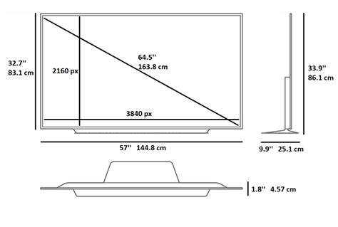 60 inch tv dimensions - Display Depth