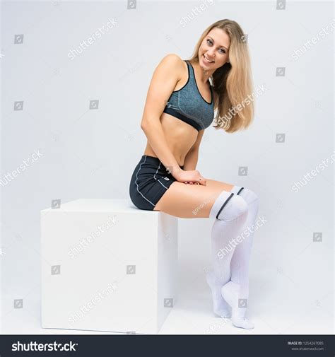 Concept Portrait Beautiful Fitness Girl Blonde Stock Photo 1254267085 Shutterstock