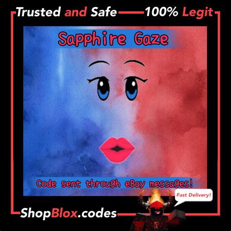 ROBLOX Rare Sapphire Gaze Face Toy Code ⚡Sent in Messages⚡ | eBay