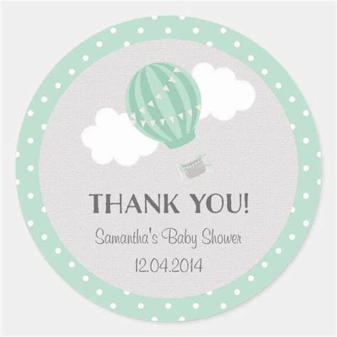 Hot Air Balloon Baby Shower Sticker Zazzle