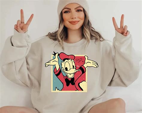 Donald Duck Hoodie Sweatshirt Disney Donald Duck Tee Disney