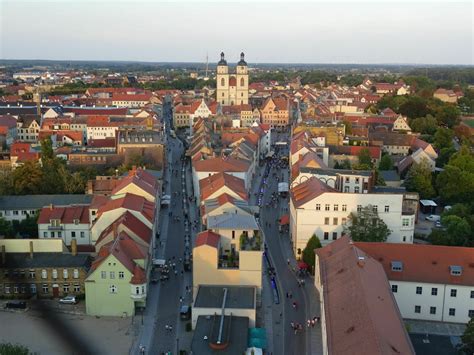 Ein Blick Von Oben Ber Den D Chern Von Wittenberg Geschaut