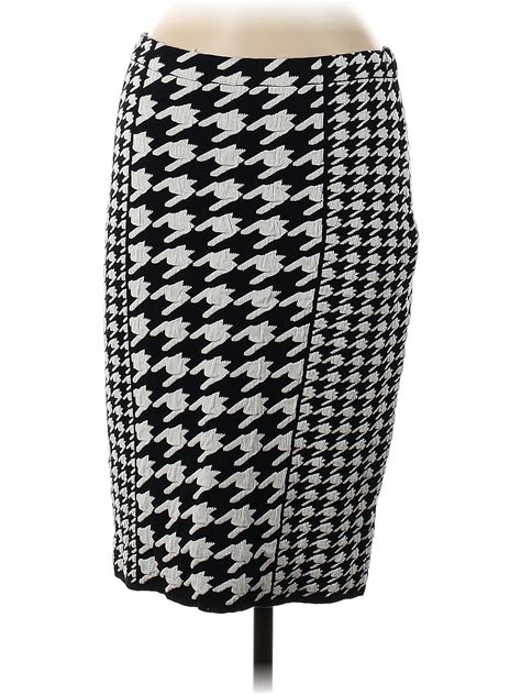 Elle Houndstooth Multi Color Black Casual Skirt Size M 62 Off Thredup