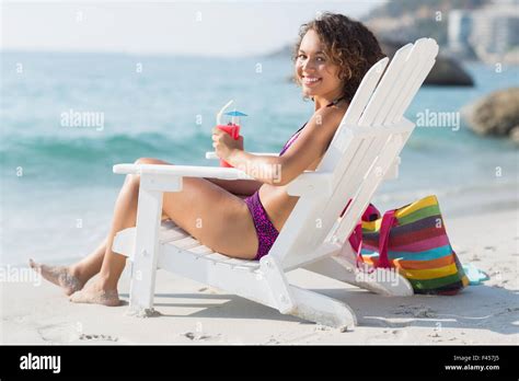 Pretty Brunette In Swimsuit Stock Photo Alamy