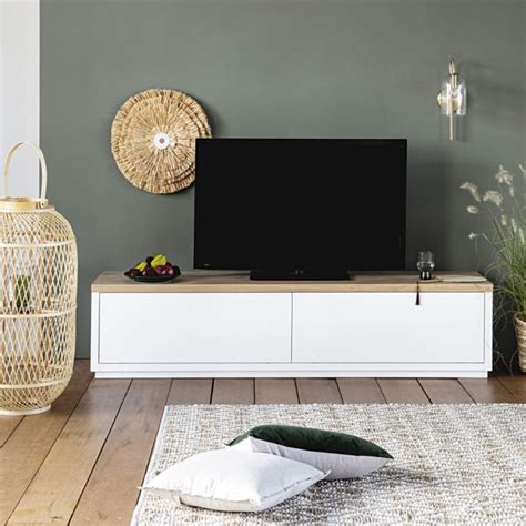 Meuble TV 2 Portes Blanc L180 Austral Maisons Du Monde