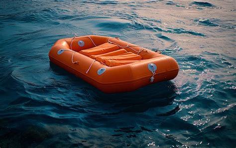 premium photo  inflatable raft floating  water