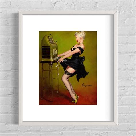 Vintage Beautiful Blonde Haired Women Pin Ups Pinups Artworks Gil Elvgren Print Jackpot