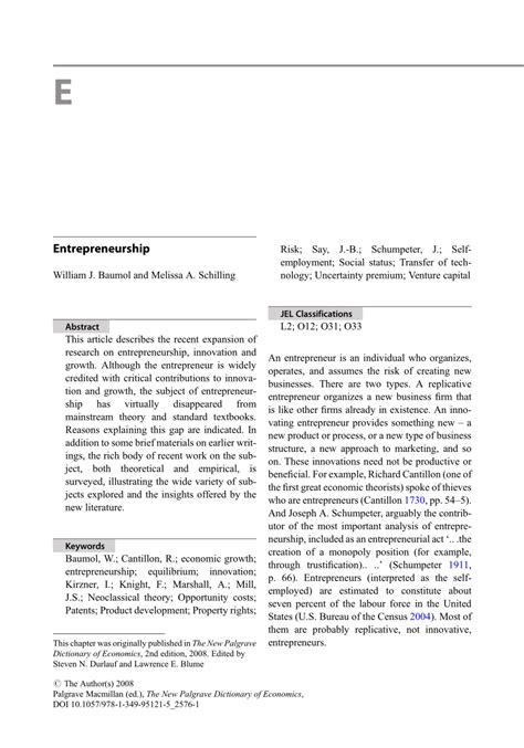 Pdf Entrepreneurship