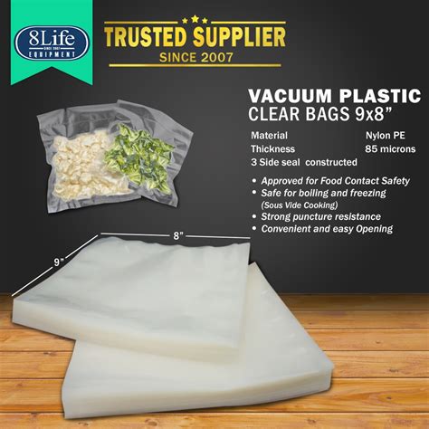 Nylon PE Vacuum Plastic Bags 9x8 400gm 100pcs Shopee Philippines