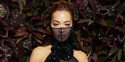 Rita Ora Wears Only A Nude Thong Under Totally See Through Mesh Mask Dress