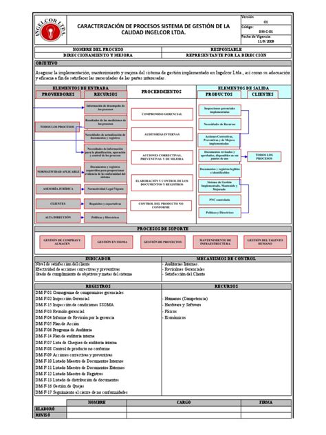 Caracterización De Procesos Sig Pdf Calidad Comercial Auditoría