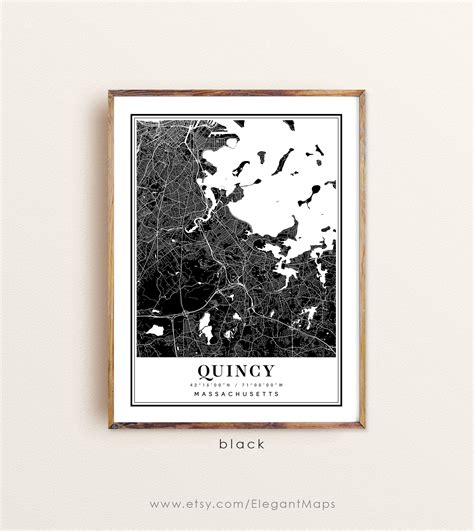 Quincy Massachusetts Map Quincy MA Map Quincy City Map - Etsy
