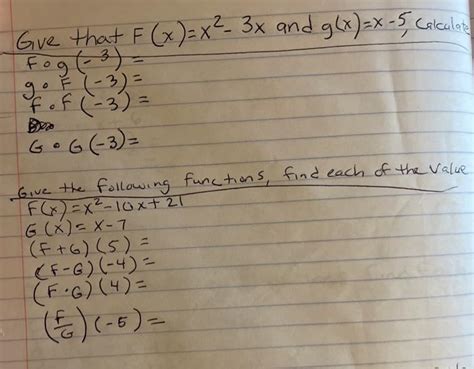 Solved Give That F X X² 3x And G X X 5 Calculate Fog