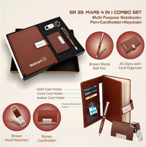 Brown Leather Corporate Gift set at Rs 750 piece चमड स बन