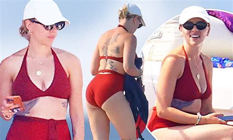 Scarlett Johansson Wows In Red Bikini As She Enjoys Some Fun In The Sun