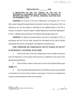 Fillable Online Cityofwatsonville Resolution Confirming And