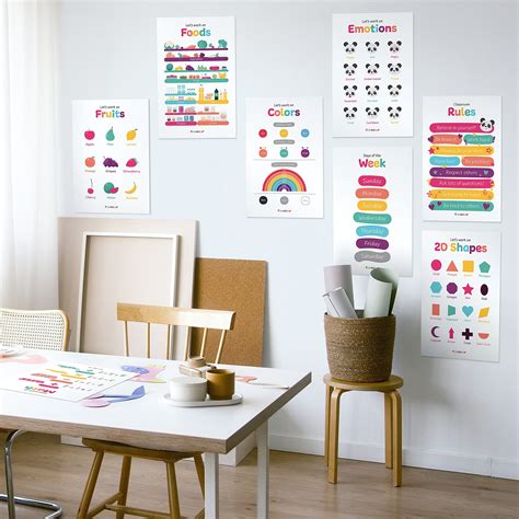 Educational Posters for Kids: 30 x Kindergarten Classroom Posters for