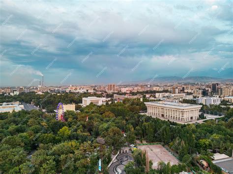 Premium Photo Aerial View Of Bishkek City Kyrgyzstan